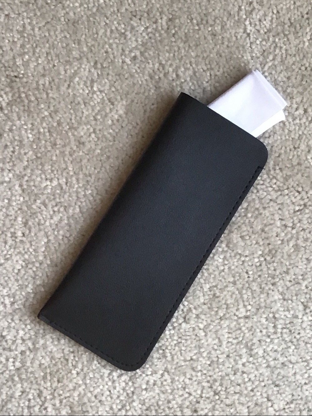 Eyeglass Case with Lens Cloth, Black, 7 1/4” x 3”, NWOT